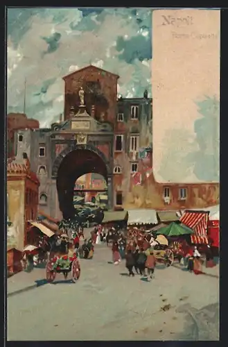 Künstler-AK Napoli, Porta Capuana