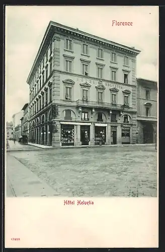 AK Florence, Strasse am Hotel Helvetia