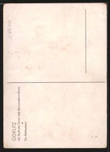 Künstler-AK Görlitz, Blick zum Rathausturm