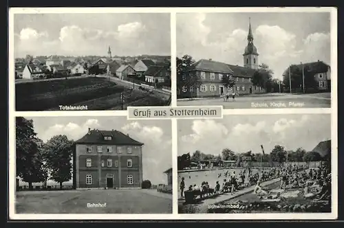 AK Stotternheim, Bahnhof, Schwimmbad, Schule, Kirche, Pfarrei