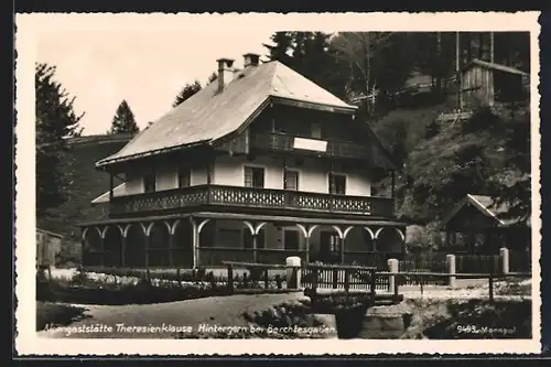 AK Hintergern b. Berchtesgaden, Alpengaststätte Theresienklause
