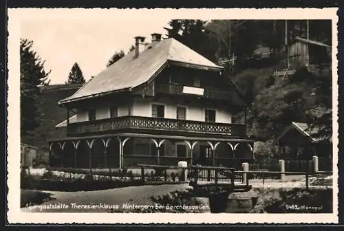 AK Hintergern bei Berchtesgaden, Alpengaststätte Theresienklause