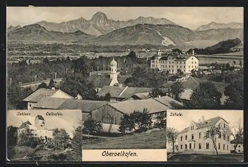 AK Oberoelkofen, Schloss, Schule, Panorama