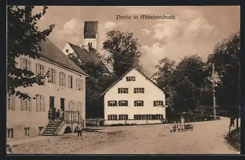 AK Mittelneufnach, Ortspartie mit Anwohnern