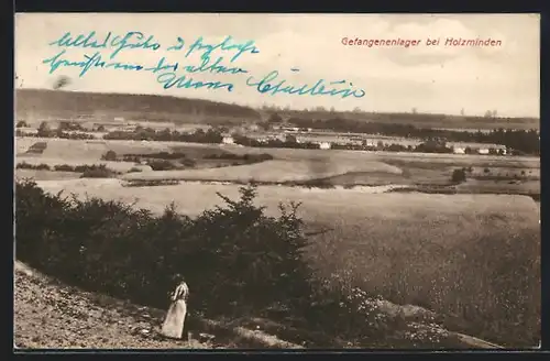 AK Holzminden, Gefangenenlager aus der Vogelschau