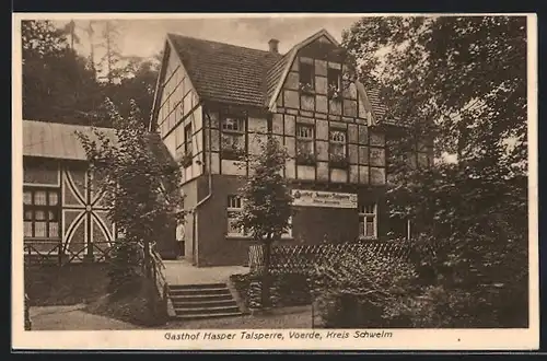 AK Voerde, Blick zum Gasthaus Hasper Talsperre