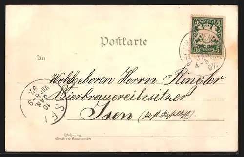 Lithographie Schäftlarn, Ortsansicht, Kircheninneres, Klosteransicht