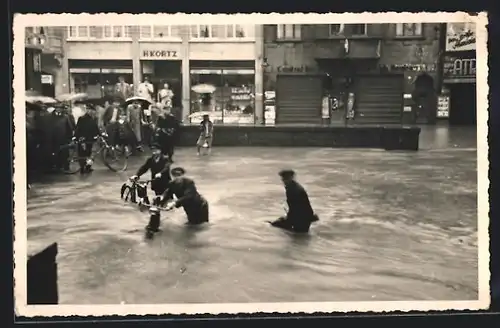 Foto-AK Osterfeld, Hochwasser im Jahr 1938