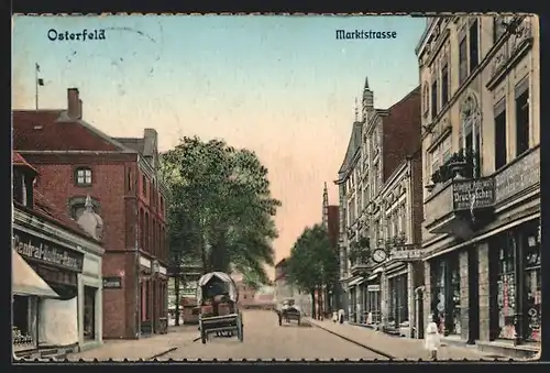 AK Osterfeld, Marktstrasse mit Butter Haus, Buchdruckerei