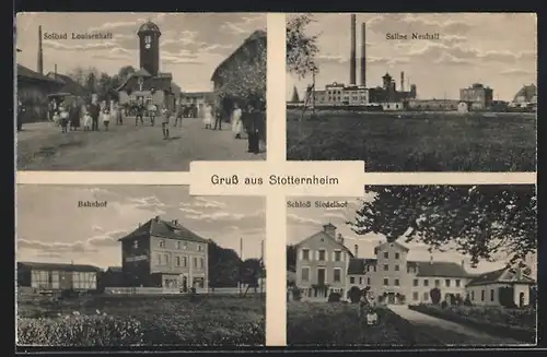 AK Stotternheim, Bahnhof, Solbad Louisenhall, Saline Neuhall, Schloss Siedelhof