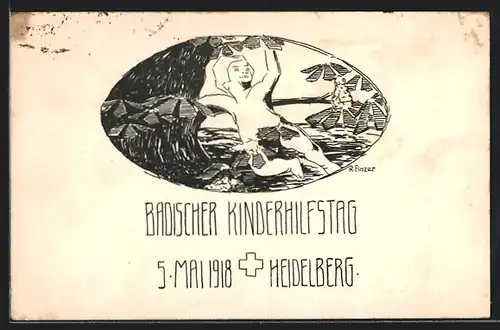 AK Heidelberg, Badischer Kinderhilfstag 1918, Kinderfürsorge