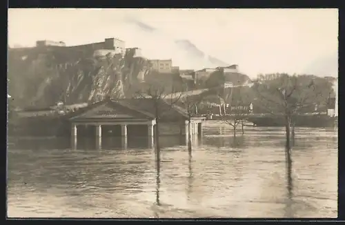 AK Koblenz, Hochwasser 1921, Festung Ehrenbreitstein