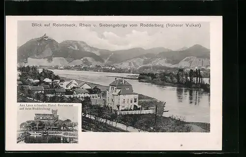 AK Rolandseck / Rhein, Blick vom Rodderberg, Hotel-Restaurant auf dem Rodderberg