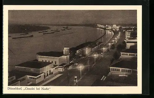 AK Düsseldorf, Gesolei 1926 bei Nacht