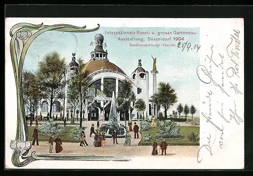 AK Düsseldorf, Intern. Kunst- und Gr. Gartenbau-Ausstellung 1904, Sonderausstellungs-Pavillon