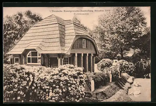 AK Dresden, 3. Deutsche Kunstgewerbe-Ausstellung 1906, Parkhäuschen