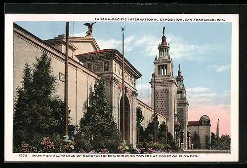 AK San Francisco, Panama-Pacific International Expostion 1915, Main Portal, Palace of Manufactures