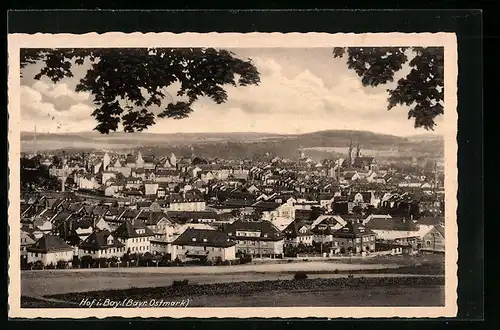 AK Hof i. Bay., Panorama der Stadt