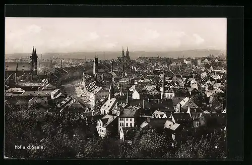 AK Hof a. d. Saale, Stadtansicht aus der Vogelschau