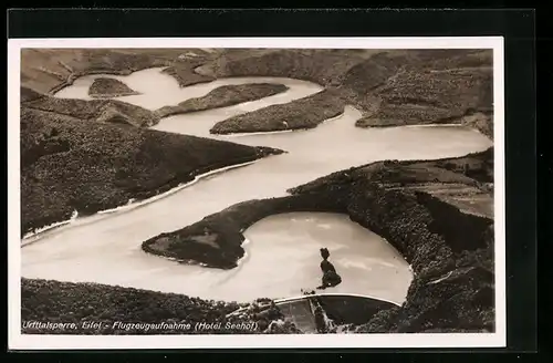 AK Gemünd /Eifel, Die Urfttalsperre, Fliegeraufnahme, Hotel Seehof