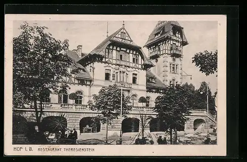 AK Hof i. B., Restaurant Theresienstein
