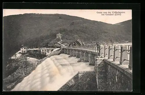 AK Gemünd i. Eifel, Urfttalsperre, Überlauf über die Kaskaden