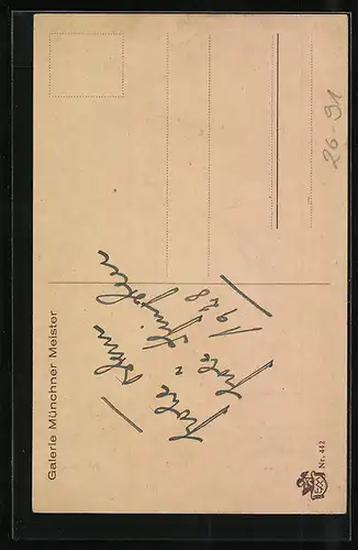 Künstler-AK Ruab Gnischaf: Kleines Mädchen mit einem Blumenstrauss