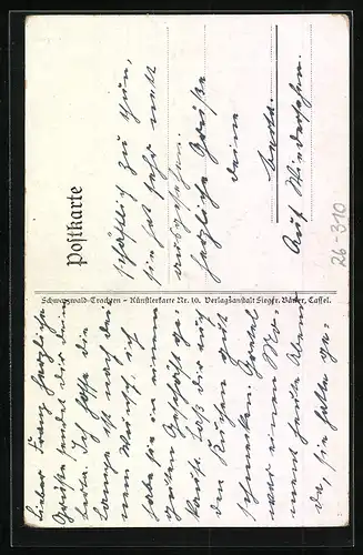 Künstler-AK Emil Beithan: Mädchen in Tracht weint zum Abschied von einem Jungen