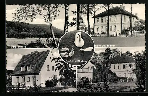 AK Iburg, Dorenberg, Haus Schlossblick, Gretel mit Kindern, Haus Heinrichs