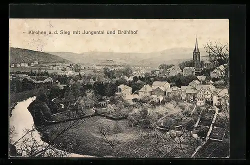 AK Kirchen a. d. Sieg, Gesamtansicht mit Jungental und Brühlhof