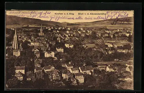 AK Kirchen a. d. Sieg, Blick von der Alexanderhöhe
