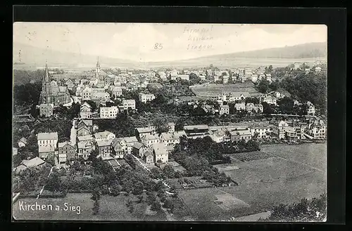 AK Kirchen a. Sieg, Totale aus der Vogelschau