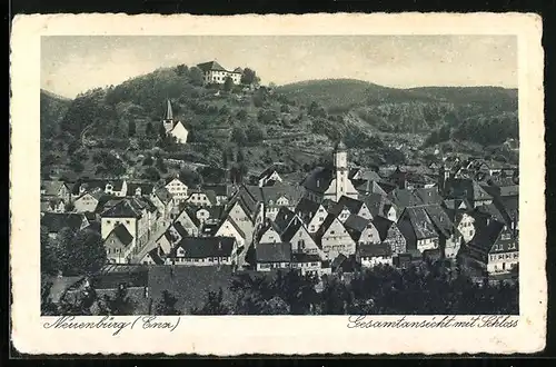 AK Neuenbürg / Enz, Gesamtansicht mit Schloss