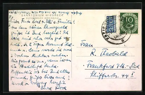 AK Buchenbach / Breisgau, Sanatorium Wiesneck