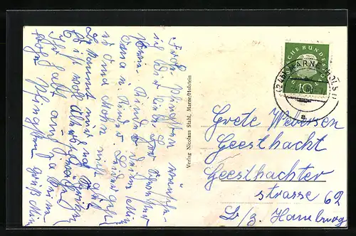 AK Marne / Holst., Rathaus mit Stadtkrog