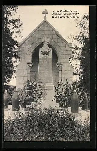 AK Brée, Monument Commémoratif de la Guerre 1914-1918