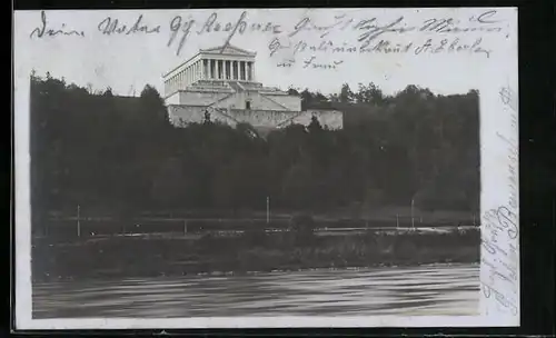 AK Blick über den Fluss auf Walhalla