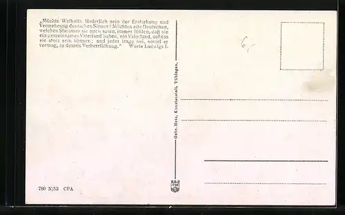 AK Donaustauf, Dampfschiff an der Walhalla mit Donau