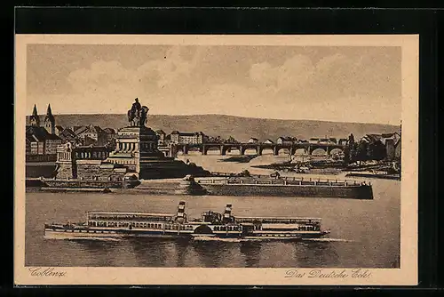 AK Coblenz, Denkmal Kaiser Wilhelm I., Das deutsche Eck