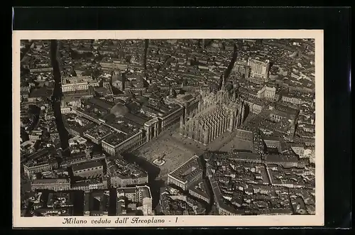 AK Milano, Veduta dall Areoplano, Il Duomo
