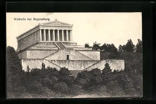 AK Regensburg, Blick auf die Walhalla