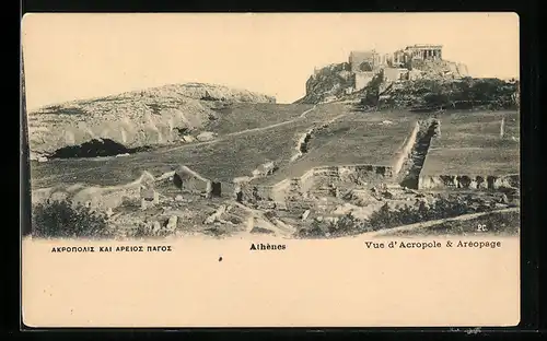 AK Athenes, Vue d`Acropole & Areopage