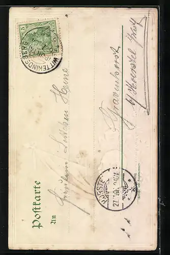 Lithographie Porta Westfalica, Kaiser Wilhelm Denkmal