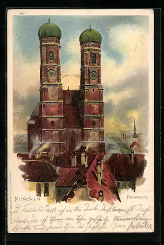 Künstler-AK München, Frauenkirche