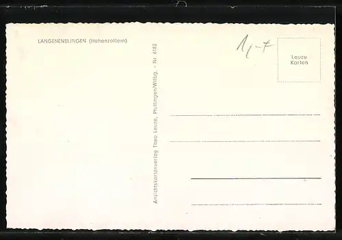 AK Langenenslingen-Hohenzollern, Gemischtwarengeschäft u. mechanische Werkstätte E. Dressler, Rathaus und Kriegerdenkmal