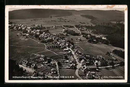 AK Masserberg im Thür. Wald, Teilansicht, Fliegeraufnahme