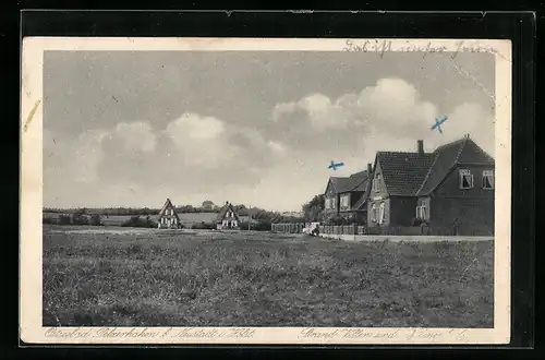 AK Pelzerhaken i. Holst., Blick auf Strand-Villen und Helenenbad