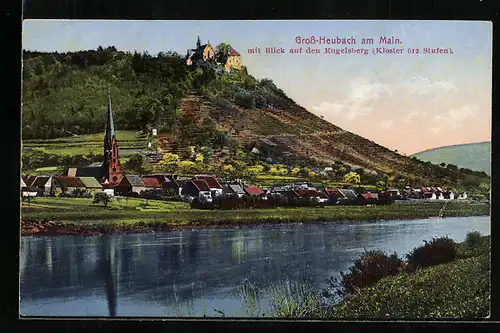 AK Grossheubach, Totalansicht mit Blick auf Engelsberg