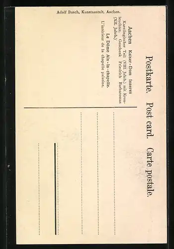 AK Aachen, Kaiser-Dom, Innenansicht