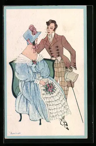 Künstler-AK Chicky Spark: Eleganter Herr mit einer Dame
